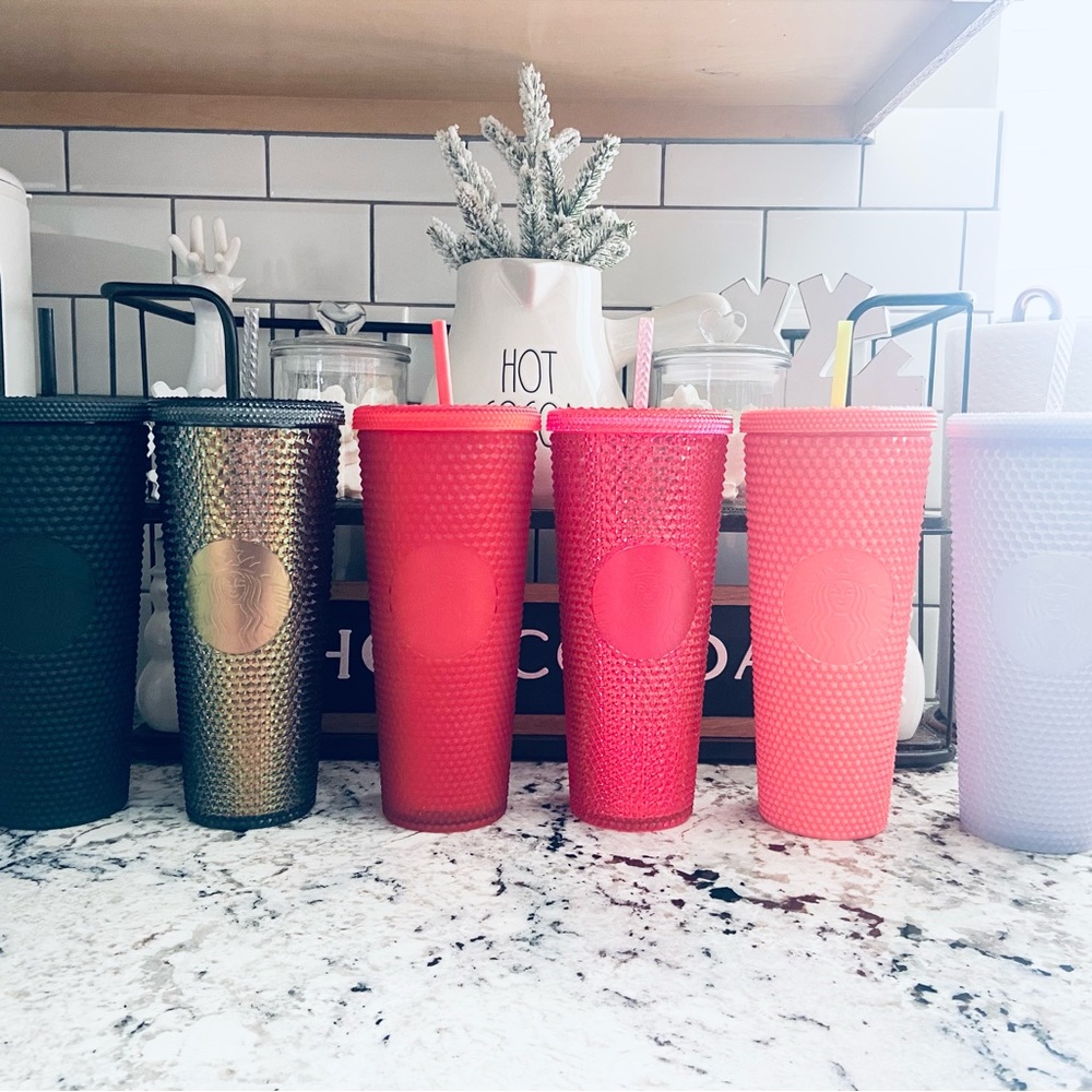 Lot of 6 Starbucks Venti Studded Tumblers